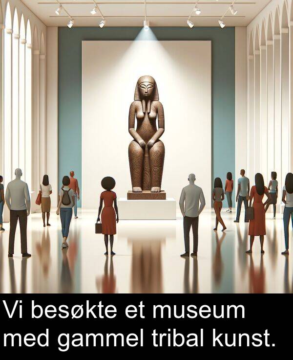 besøkte: Vi besøkte et museum med gammel tribal kunst.