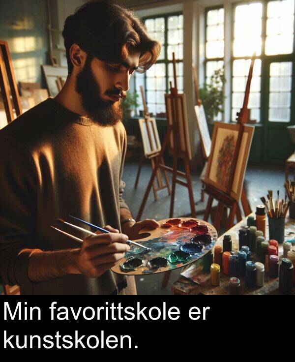 favorittskole: Min favorittskole er kunstskolen.