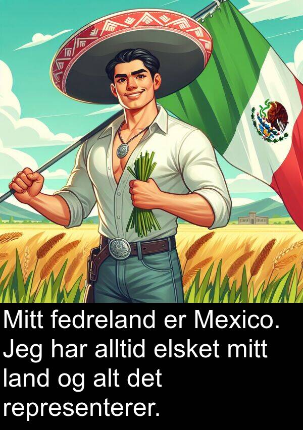 elsket: Mitt fedreland er Mexico. Jeg har alltid elsket mitt land og alt det representerer.