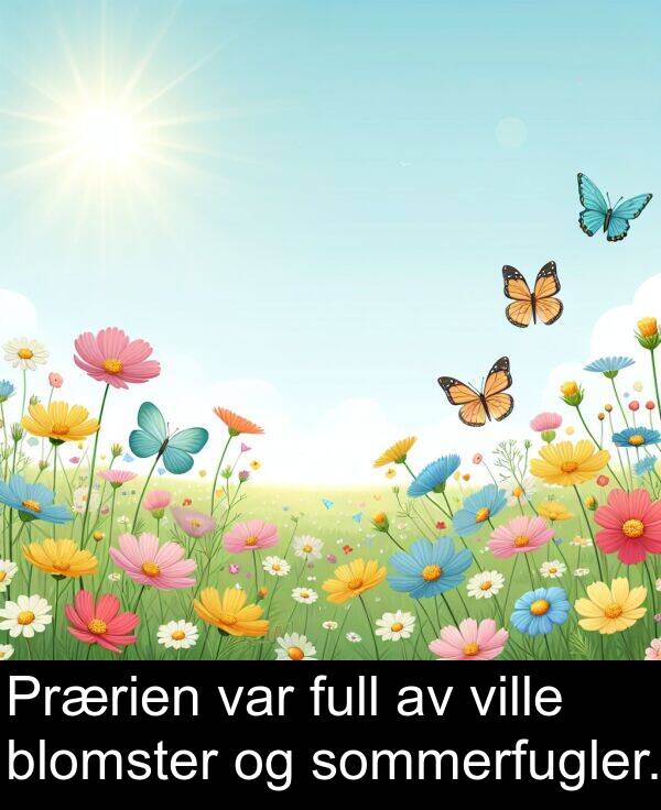 ville: Prærien var full av ville blomster og sommerfugler.