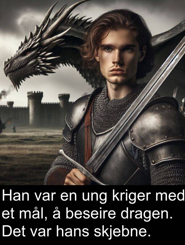 dragen: Han var en ung kriger med et mål, å beseire dragen. Det var hans skjebne.