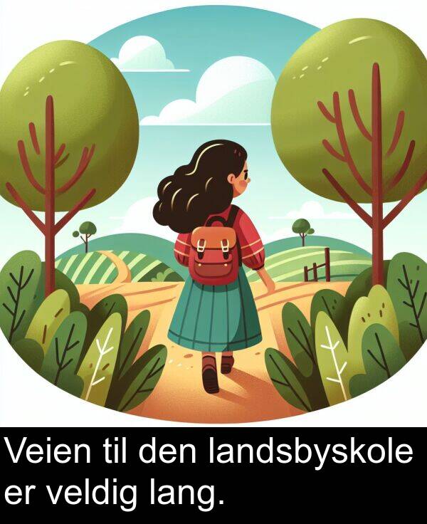 veldig: Veien til den landsbyskole er veldig lang.