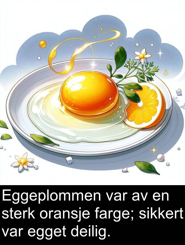 deilig: Eggeplommen var av en sterk oransje farge; sikkert var egget deilig.