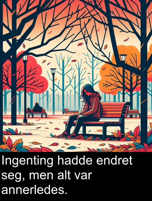 hadde: Ingenting hadde endret seg, men alt var annerledes.