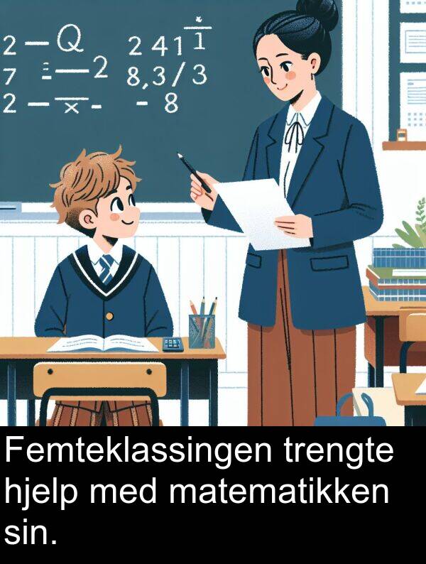 hjelp: Femteklassingen trengte hjelp med matematikken sin.