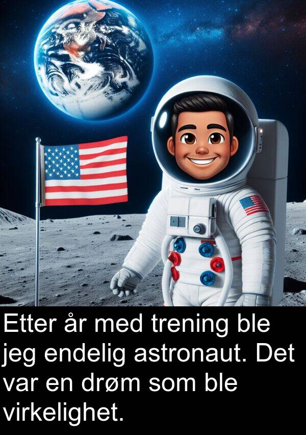 endelig: Etter år med trening ble jeg endelig astronaut. Det var en drøm som ble virkelighet.