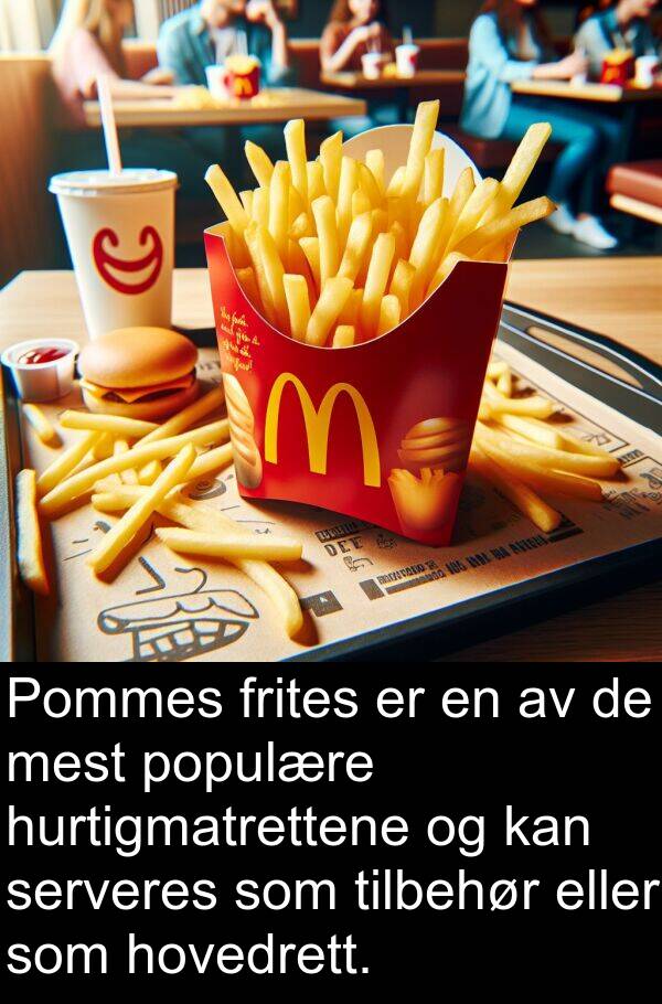 populære: Pommes frites er en av de mest populære hurtigmatrettene og kan serveres som tilbehør eller som hovedrett.