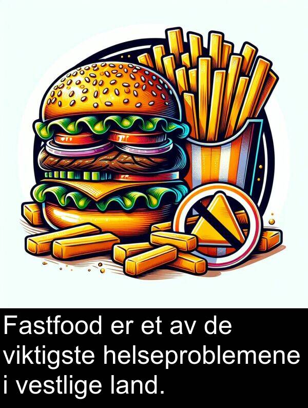 helseproblemene: Fastfood er et av de viktigste helseproblemene i vestlige land.