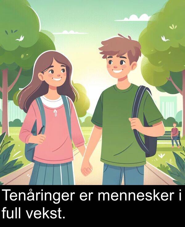 mennesker: Tenåringer er mennesker i full vekst.