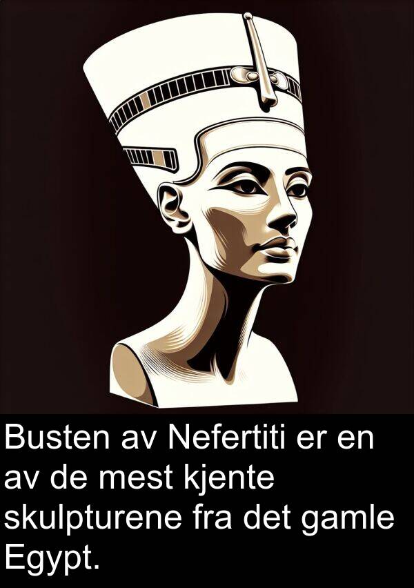 mest: Busten av Nefertiti er en av de mest kjente skulpturene fra det gamle Egypt.