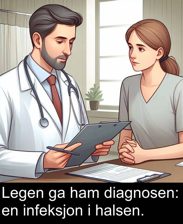 halsen: Legen ga ham diagnosen: en infeksjon i halsen.