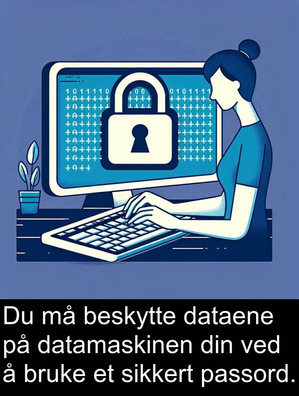 datamaskinen: Du må beskytte dataene på datamaskinen din ved å bruke et sikkert passord.