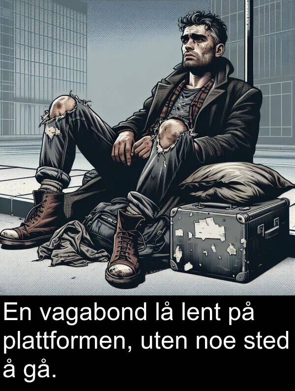 vagabond: En vagabond lå lent på plattformen, uten noe sted å gå.