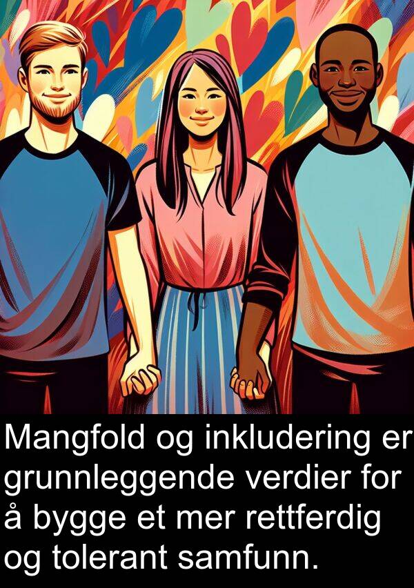 verdier: Mangfold og inkludering er grunnleggende verdier for å bygge et mer rettferdig og tolerant samfunn.