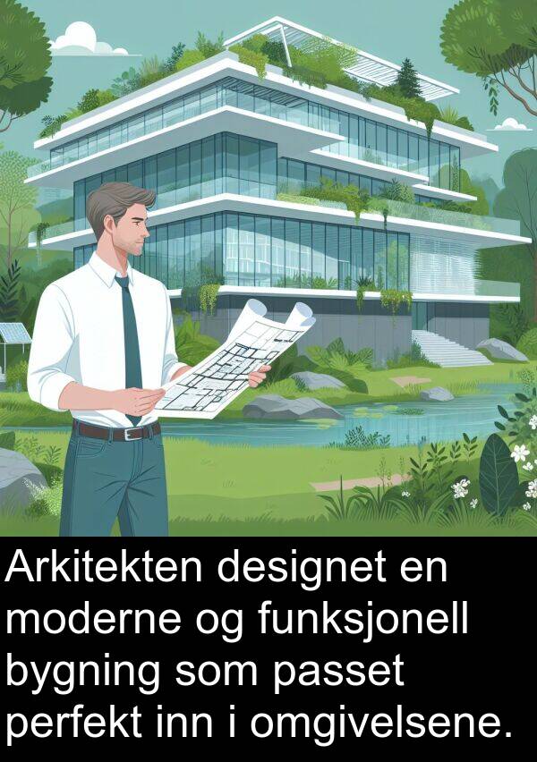 perfekt: Arkitekten designet en moderne og funksjonell bygning som passet perfekt inn i omgivelsene.