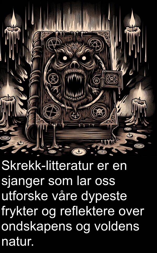 dypeste: Skrekk-litteratur er en sjanger som lar oss utforske våre dypeste frykter og reflektere over ondskapens og voldens natur.