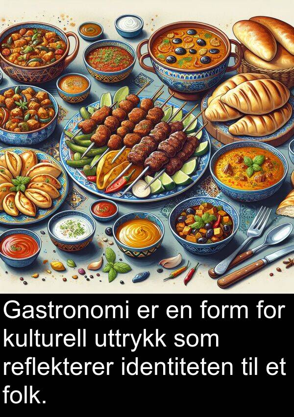 identiteten: Gastronomi er en form for kulturell uttrykk som reflekterer identiteten til et folk.