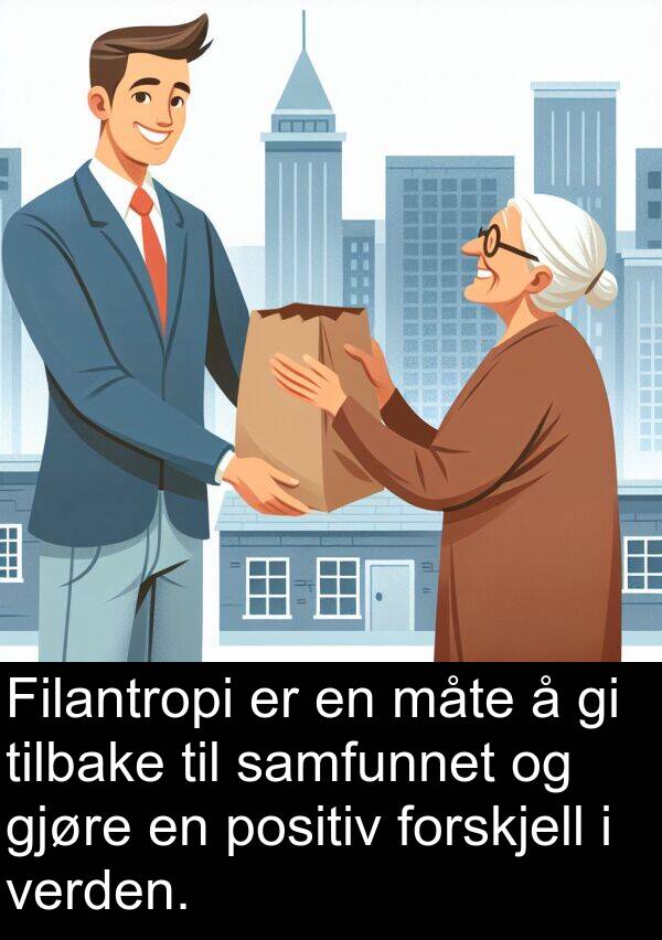 måte: Filantropi er en måte å gi tilbake til samfunnet og gjøre en positiv forskjell i verden.