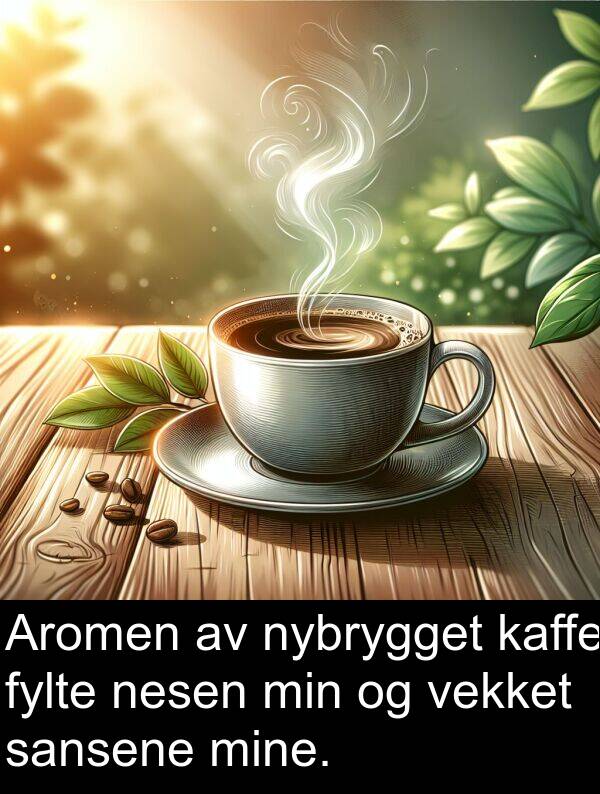 vekket: Aromen av nybrygget kaffe fylte nesen min og vekket sansene mine.