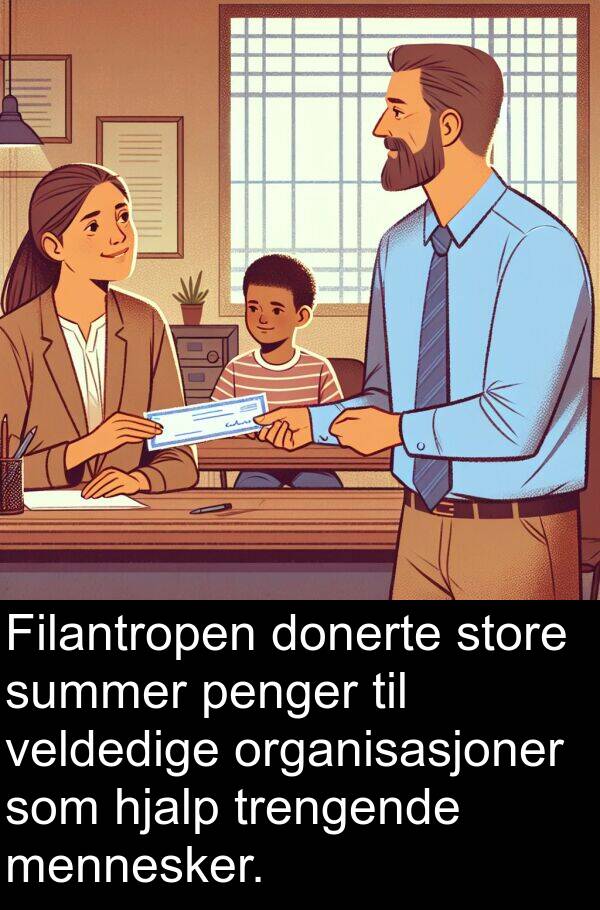 penger: Filantropen donerte store summer penger til veldedige organisasjoner som hjalp trengende mennesker.