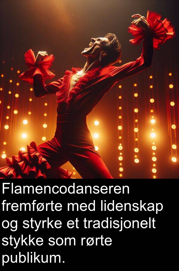 lidenskap: Flamencodanseren fremførte med lidenskap og styrke et tradisjonelt stykke som rørte publikum.