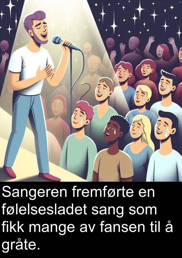 fansen: Sangeren fremførte en følelsesladet sang som fikk mange av fansen til å gråte.