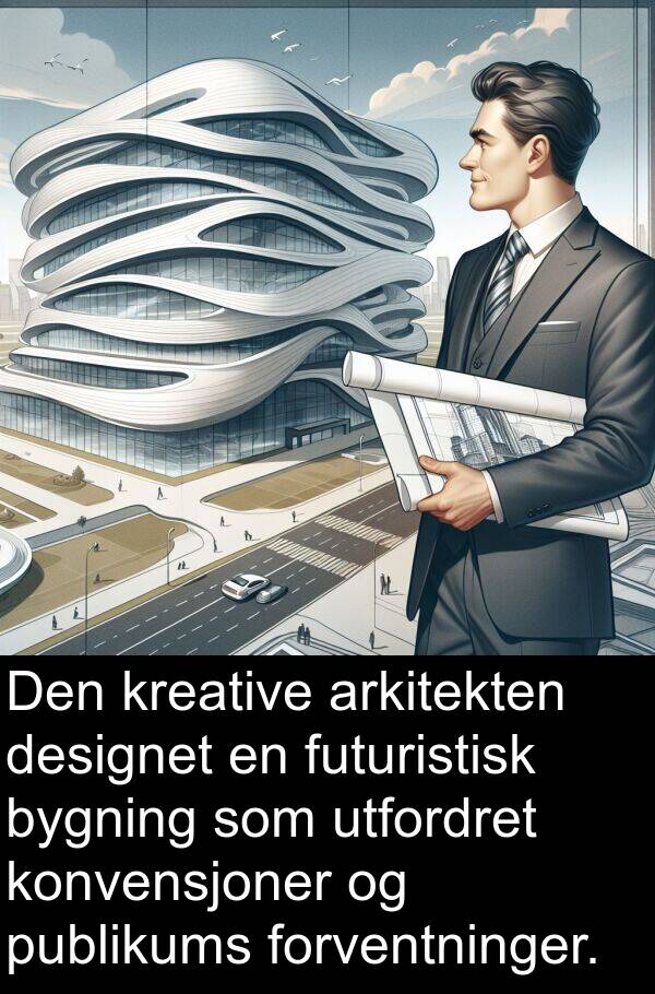 designet: Den kreative arkitekten designet en futuristisk bygning som utfordret konvensjoner og publikums forventninger.