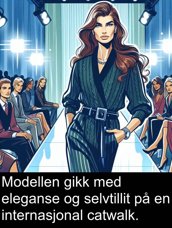 eleganse: Modellen gikk med eleganse og selvtillit på en internasjonal catwalk.