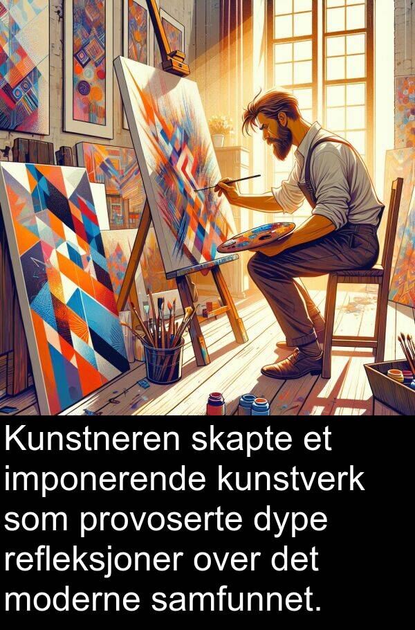 dype: Kunstneren skapte et imponerende kunstverk som provoserte dype refleksjoner over det moderne samfunnet.