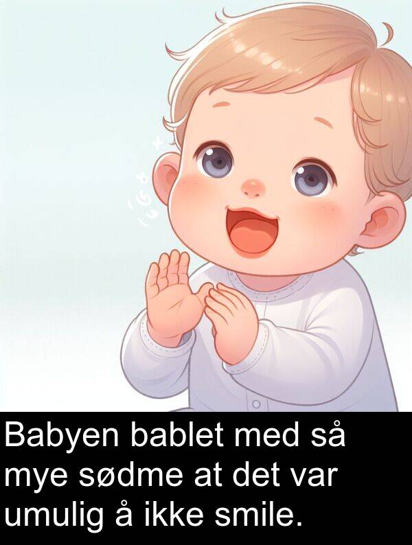 bablet: Babyen bablet med så mye sødme at det var umulig å ikke smile.