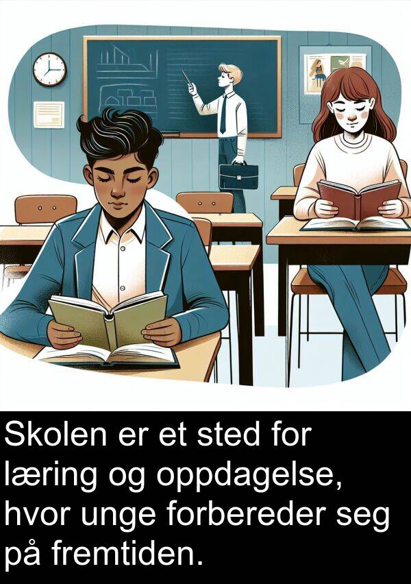 oppdagelse: Skolen er et sted for læring og oppdagelse, hvor unge forbereder seg på fremtiden.