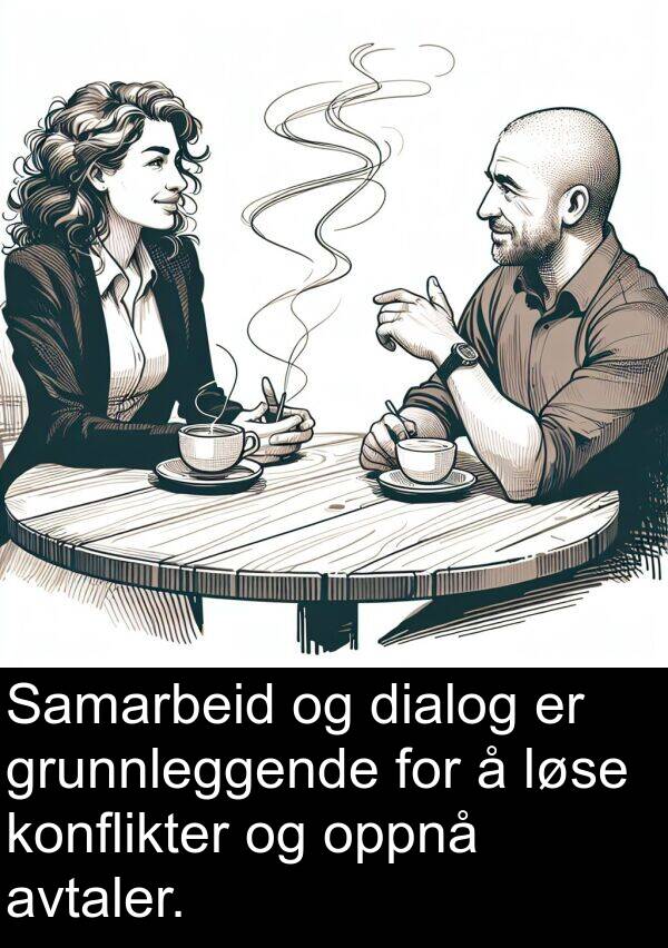 dialog: Samarbeid og dialog er grunnleggende for å løse konflikter og oppnå avtaler.