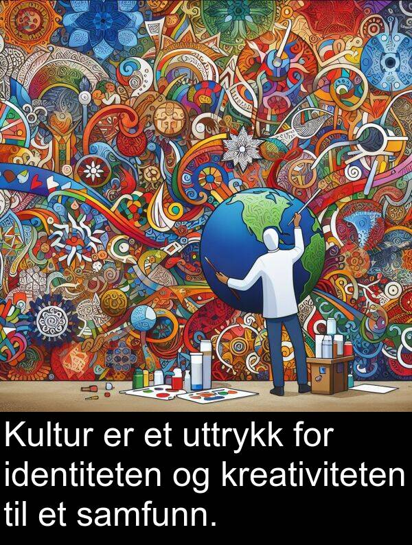 samfunn: Kultur er et uttrykk for identiteten og kreativiteten til et samfunn.