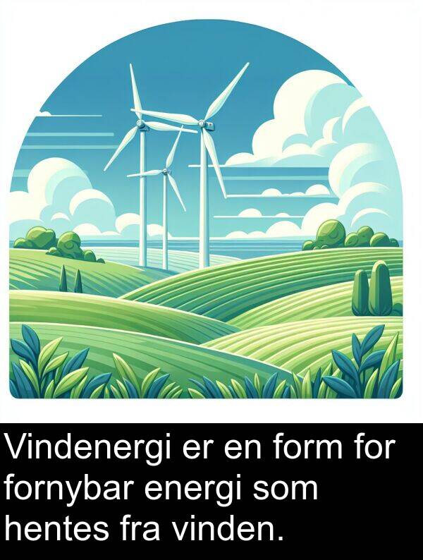 energi: Vindenergi er en form for fornybar energi som hentes fra vinden.