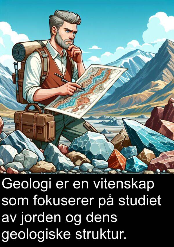 jorden: Geologi er en vitenskap som fokuserer på studiet av jorden og dens geologiske struktur.