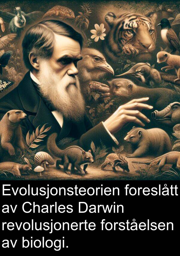 revolusjonerte: Evolusjonsteorien foreslått av Charles Darwin revolusjonerte forståelsen av biologi.