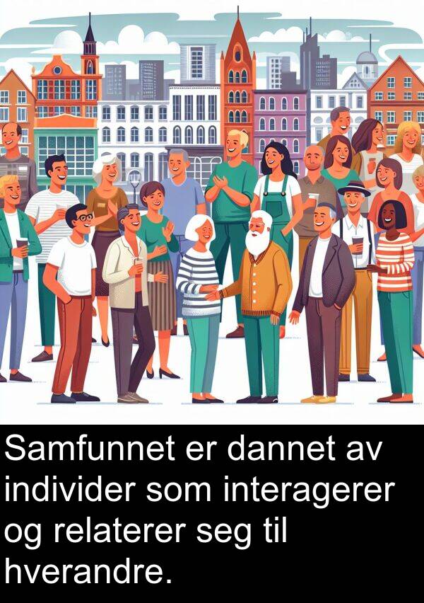 dannet: Samfunnet er dannet av individer som interagerer og relaterer seg til hverandre.