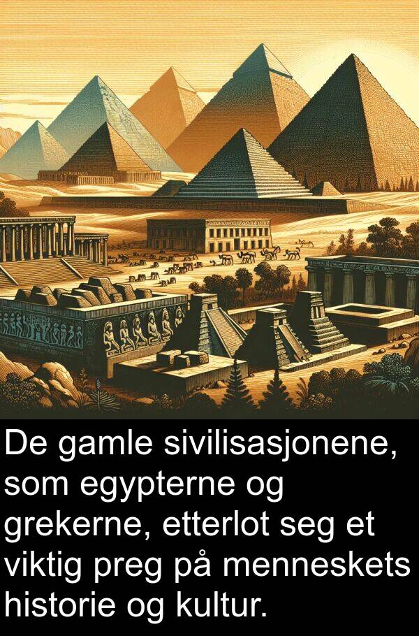 egypterne: De gamle sivilisasjonene, som egypterne og grekerne, etterlot seg et viktig preg på menneskets historie og kultur.