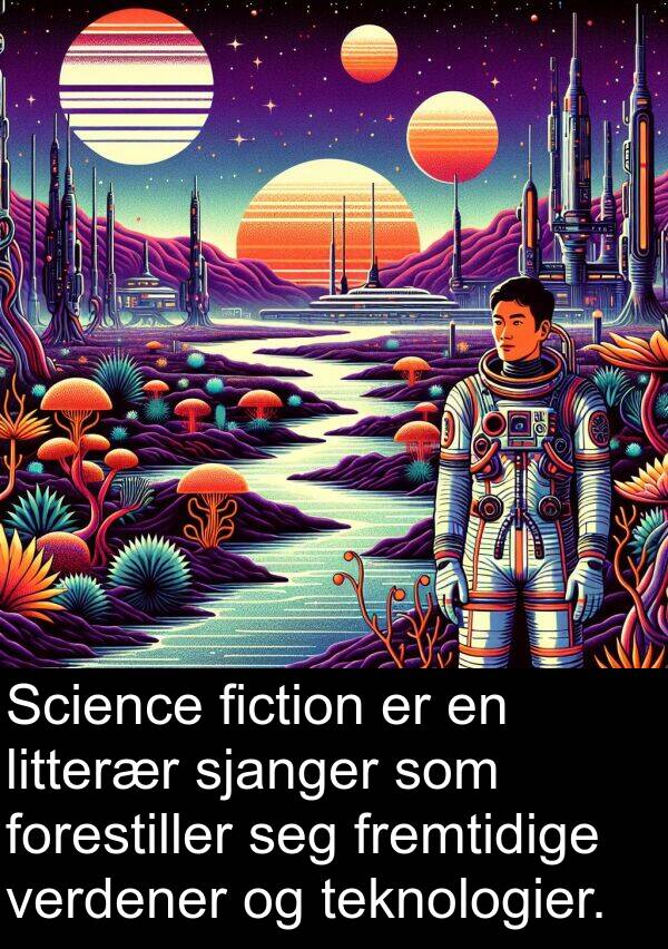 verdener: Science fiction er en litterær sjanger som forestiller seg fremtidige verdener og teknologier.