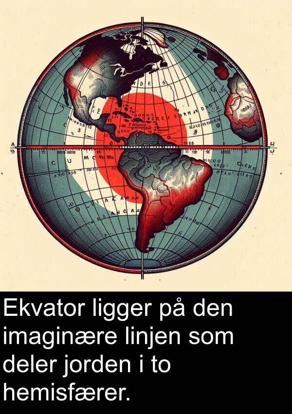 jorden: Ekvator ligger på den imaginære linjen som deler jorden i to hemisfærer.