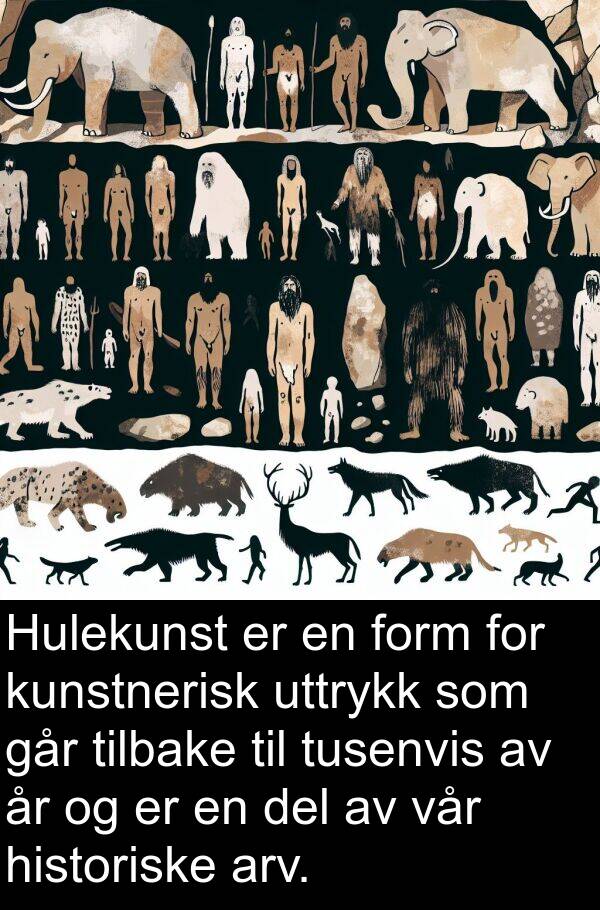 del: Hulekunst er en form for kunstnerisk uttrykk som går tilbake til tusenvis av år og er en del av vår historiske arv.