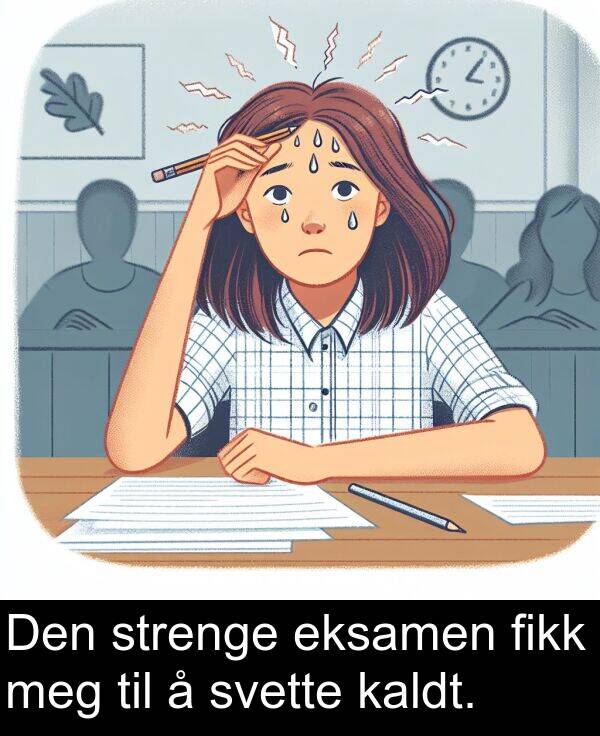 meg: Den strenge eksamen fikk meg til å svette kaldt.