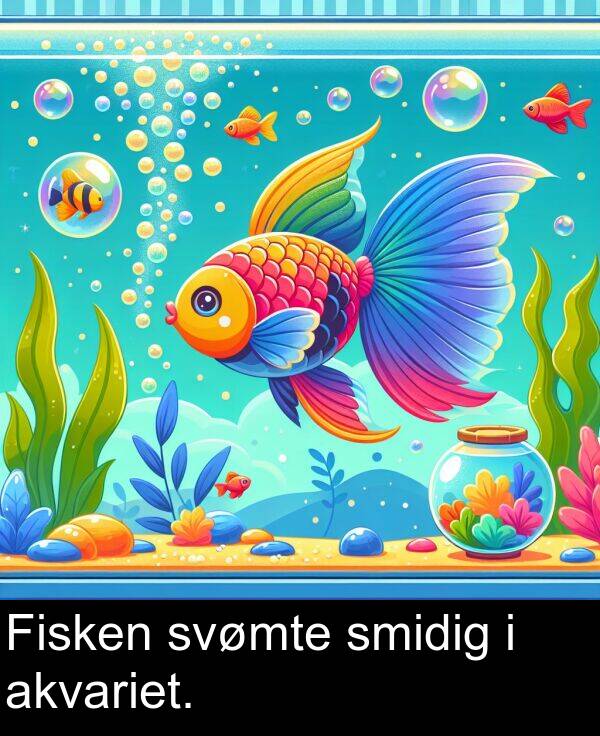 akvariet: Fisken svømte smidig i akvariet.