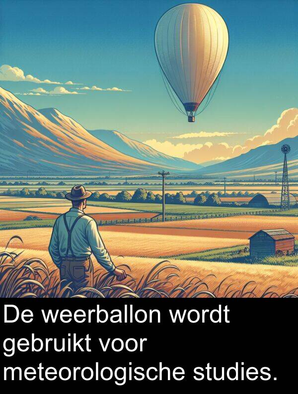 gebruikt: De weerballon wordt gebruikt voor meteorologische studies.