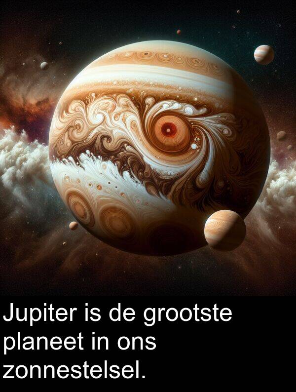 planeet: Jupiter is de grootste planeet in ons zonnestelsel.