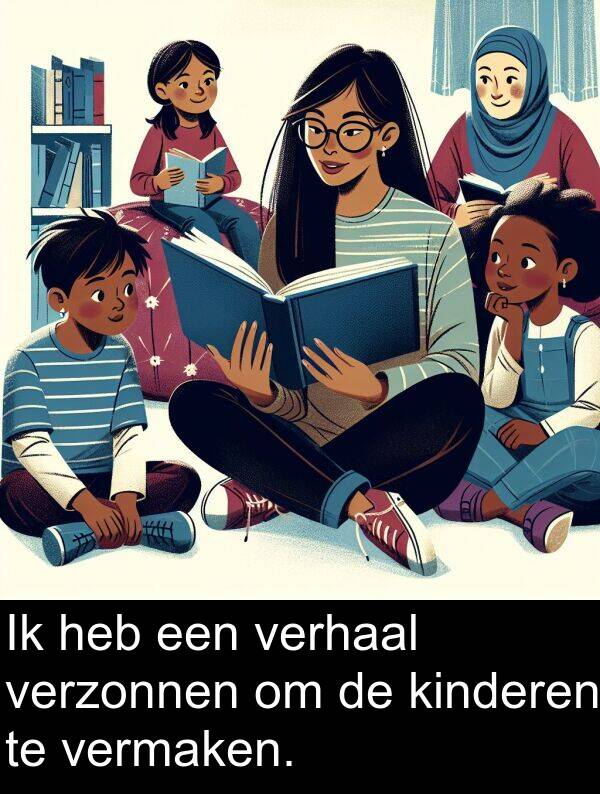 kinderen: Ik heb een verhaal verzonnen om de kinderen te vermaken.