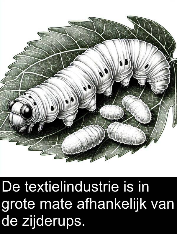 zijderups: De textielindustrie is in grote mate afhankelijk van de zijderups.