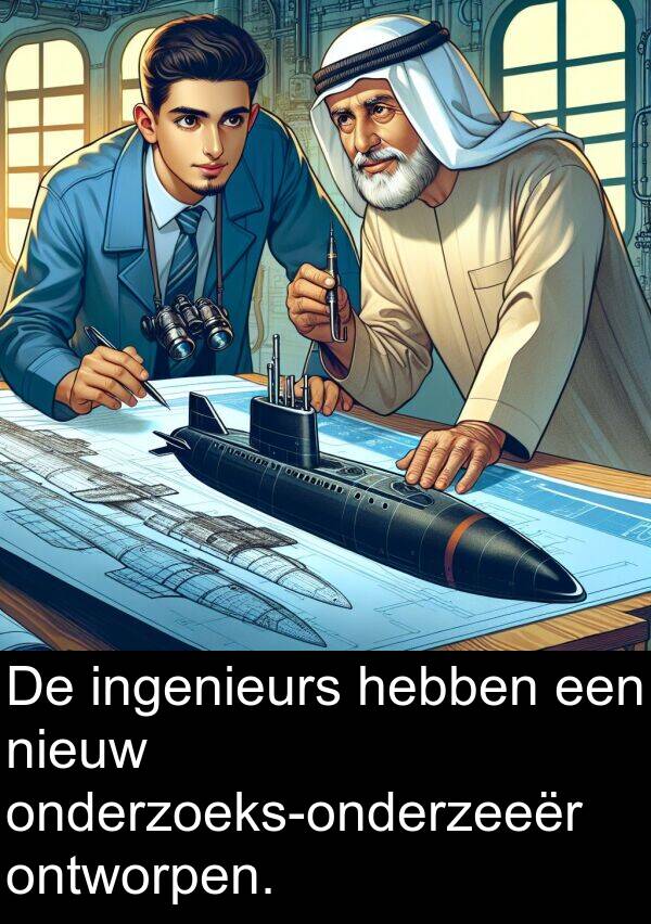 nieuw: De ingenieurs hebben een nieuw onderzoeks-onderzeeër ontworpen.