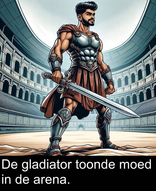 gladiator: De gladiator toonde moed in de arena.