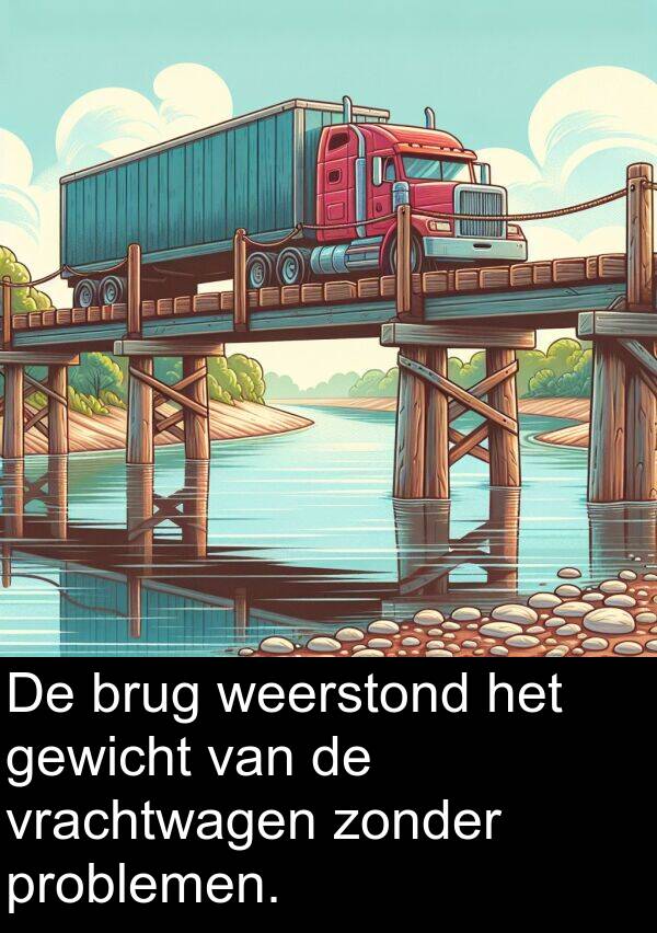 problemen: De brug weerstond het gewicht van de vrachtwagen zonder problemen.